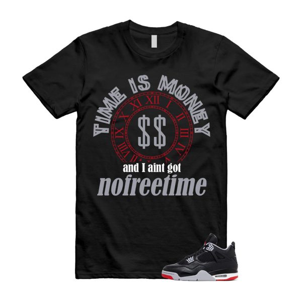 4 Bred Reimagined Black Cement Grey Varsity Red Summit White Retro T Shirt Match FREE TIME ,FV5029-006 Jezsport.com