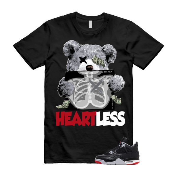 4 Bred Reimagined Black Cement Grey Varsity Red Summit White Retro T Shirt Match HEART ,FV5029-006 Jezsport.com