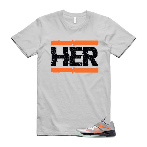 KD 4 Galaxy Metallic Silver Total Orange Dark Grey Black T Shirt Match HER ,FD2635-001 Jezsport.com