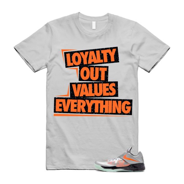 KD 4 Galaxy Metallic Silver Total Orange Dark Grey Black T Shirt Match LOVE ,FD2635-001 Jezsport.com