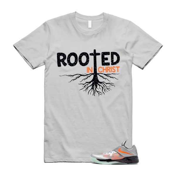 KD 4 Galaxy Metallic Silver Total Orange Dark Grey Black T Shirt Match ROOTED ,FD2635-001 Jezsport.com