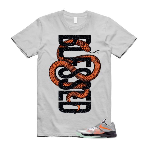 KD 4 Galaxy Metallic Silver Total Orange Dark Grey Black T Shirt Match SNAKEBLS ,FD2635-001 Jezsport.com