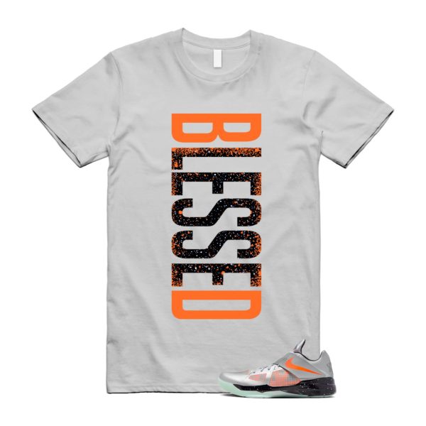 KD 4 Galaxy Metallic Silver Total Orange Dark Grey Black T Shirt Match VERTBLS ,FD2635-001 Jezsport.com