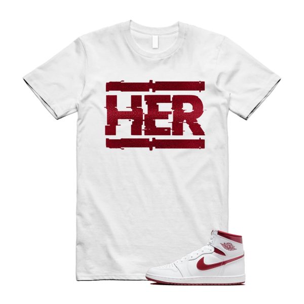 Metallic Burgundy 1 Team Red White Retro High 85 OG T Shirt Match HER ,BQ4422-161 Jezsport.com