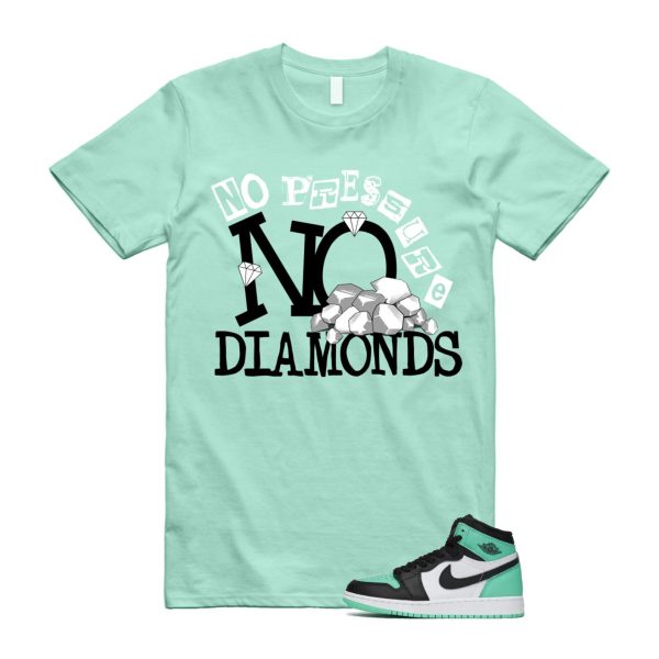 Green Glow 1 Retro High OG White Black Mint T Shirt Match DIAMOND ,FD1437-130 Jezsport.com