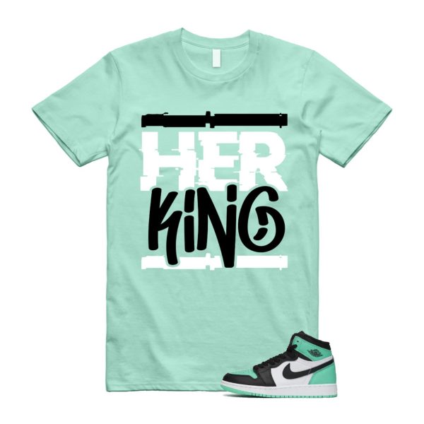 Green Glow 1 Retro High OG White Black Mint T Shirt Match HK ,FD1437-130 Jezsport.com