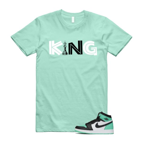 Green Glow 1 Retro High OG White Black Mint T Shirt Match KING ,FD1437-130 Jezsport.com