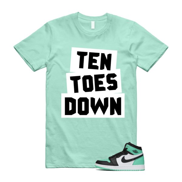 Green Glow 1 Retro High OG White Black Mint T Shirt Match TTD ,FD1437-130 Jezsport.com