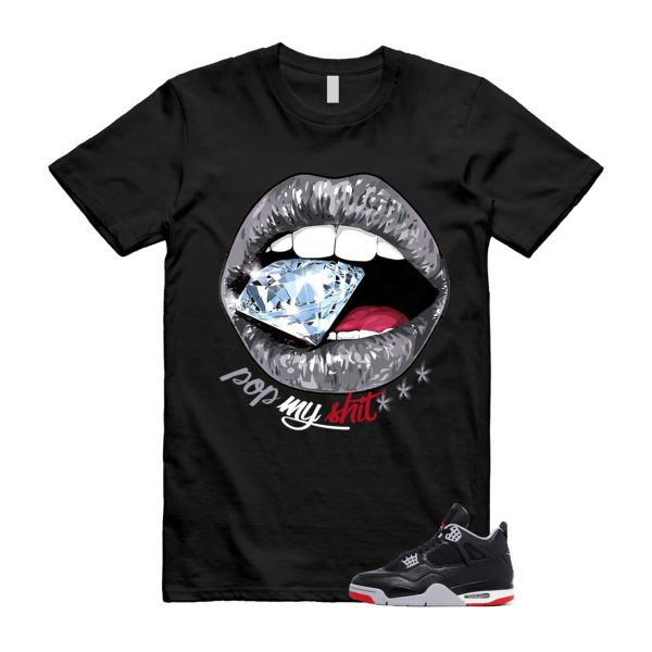 4 Bred Reimagined Black Cement Grey Varsity Red Summit White Retro T Shirt Match POP ,FV5029-006 Jezsport.com