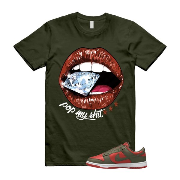 Dunk Mystic Red Cargo Khaki White Low T Shirt Match POP ,DV0833-600 Jezsport.com