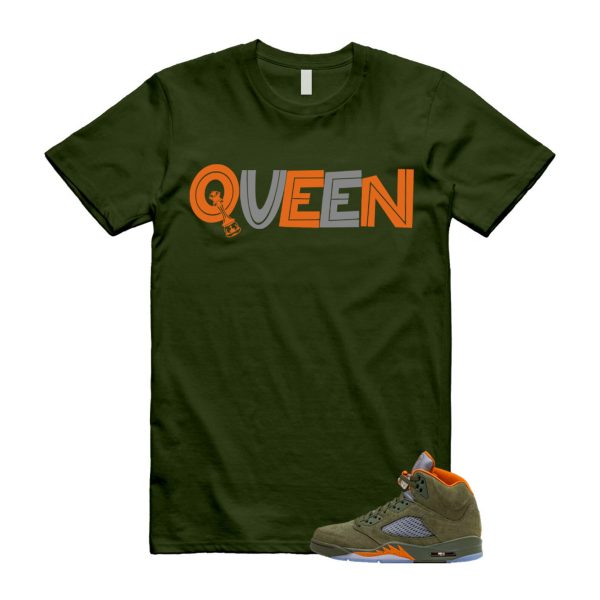 5 Olive Army Solar Orange Black Retro T Shirt Match QUEEN Jezsport.com