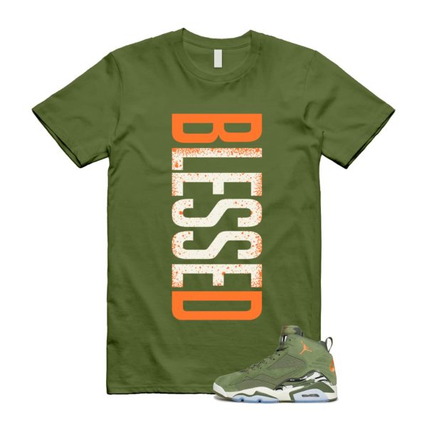 MVP Sky J Light Olive Bright Mandarin Orange Black Sail T Shirt Match VERTBLS ,DZ5578-300 Jezsport.com