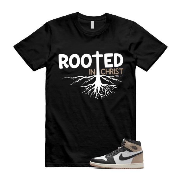 1 Latte High OG Legend Medium Brown White Sail Black T Shirt Match ROOTED, FD2597-021 Jezsport.com