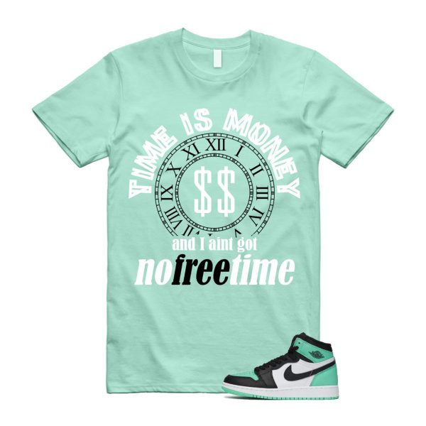 Green Glow 1 Retro High OG White Black Mint T Shirt Match FREE TIME ,FD1437-130 Jezsport.com