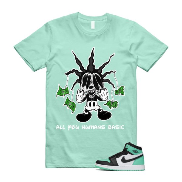 Green Glow 1 Retro High OG White Black Mint T Shirt Match HOOK ,FD1437-130 Jezsport.com