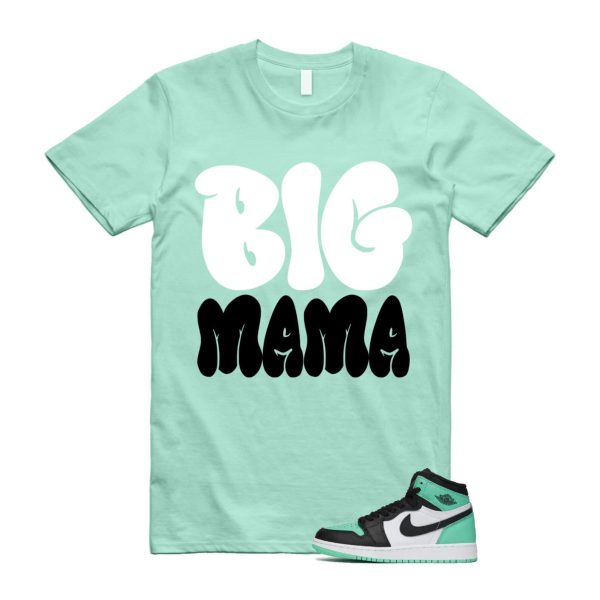 Green Glow 1 Retro High OG White Black Mint T Shirt Match MAMA ,FD1437-130 Jezsport.com