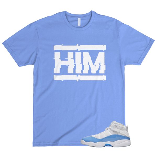 6 Rings UNC Valor Blue Ice White T Shirt Match HIM ,CW7037-100 Jezsport.com