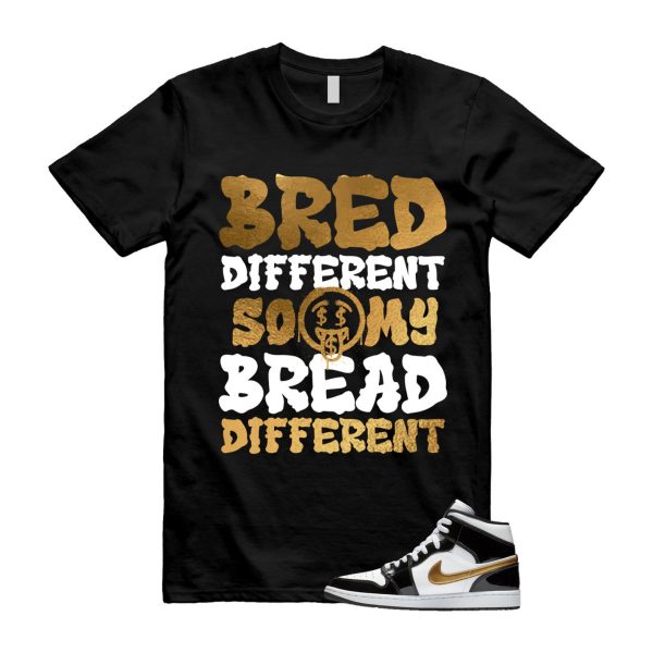 Metallic Gold Patent Black White Air 1 Mid T Shirt Match BDBD ,852542-007 Jezsport.com