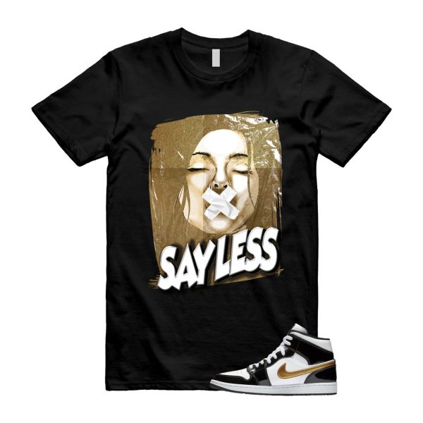 Metallic Gold Patent Black White Air 1 Mid T Shirt Match SL ,852542-007 Jezsport.com