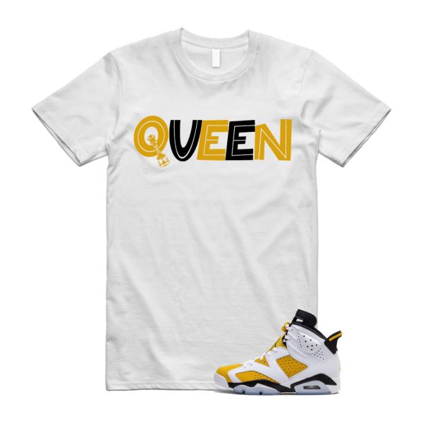 Yellow Ochre 6 Black White T Shirt Match QUEEN ,CT8529-170 Jezsport.com