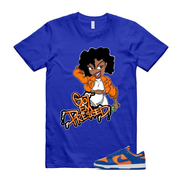 Dunk Knicks Team Royal Blue Orange Low Bright Ceramic T Shirt Match PRESSED ,DV0833-800 Jezsport.com