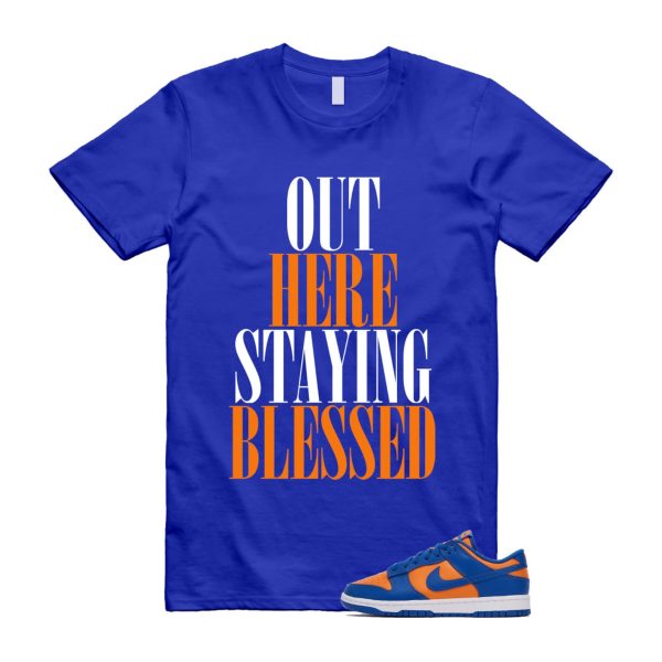 Dunk Knicks Team Royal Blue Orange Low Bright Ceramic T Shirt Match STAYBLS ,DV0833-800 Jezsport.com