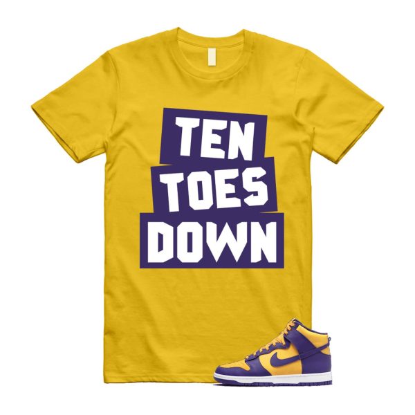 Dunk Lakers University Gold Court Purple High White T Shirt Match TTD Jezsport.com