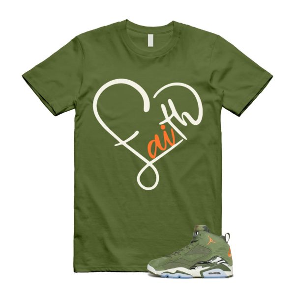 MVP Sky J Light Olive Bright Mandarin Orange Black Sail T Shirt Match FAITH ,DZ5578-300 Jezsport.com