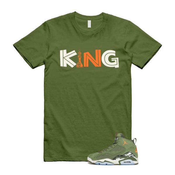 MVP Sky J Light Olive Bright Mandarin Orange Black Sail T Shirt Match KING ,DZ5578-300 Jezsport.com