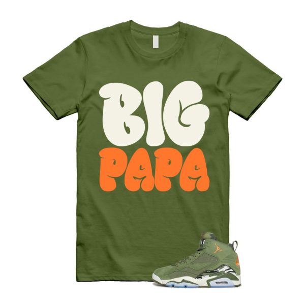 MVP Sky J Light Olive Bright Mandarin Orange Black Sail T Shirt Match PAPA ,DZ5578-300 Jezsport.com