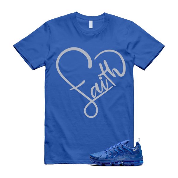 VaporMax Game Royal Blue Air Plus Silver Grey White T Shirt Match FAITH ,HJ9148-480 Jezsport.com