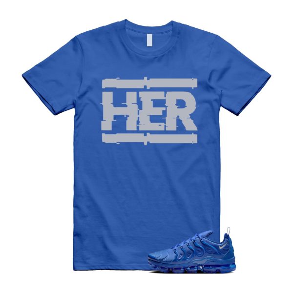 VaporMax Game Royal Blue Air Plus Silver Grey White T Shirt Match HER ,HJ9148-480 Jezsport.com