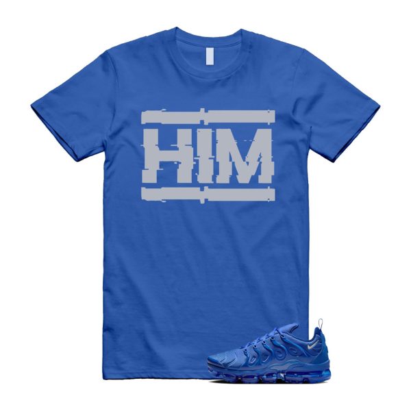 VaporMax Game Royal Blue Air Plus Silver Grey White T Shirt Match HIM ,HJ9148-480 Jezsport.com