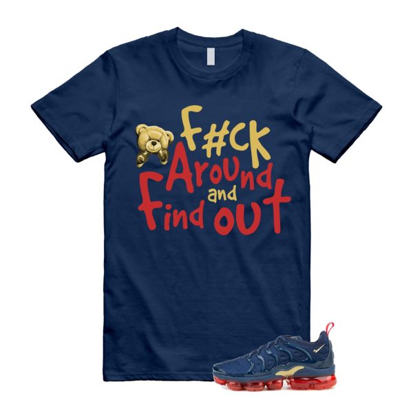 VaporMax Olympic Air Plus Midnight Navy Gold Black T Shirt Match FCK Jezsport.com