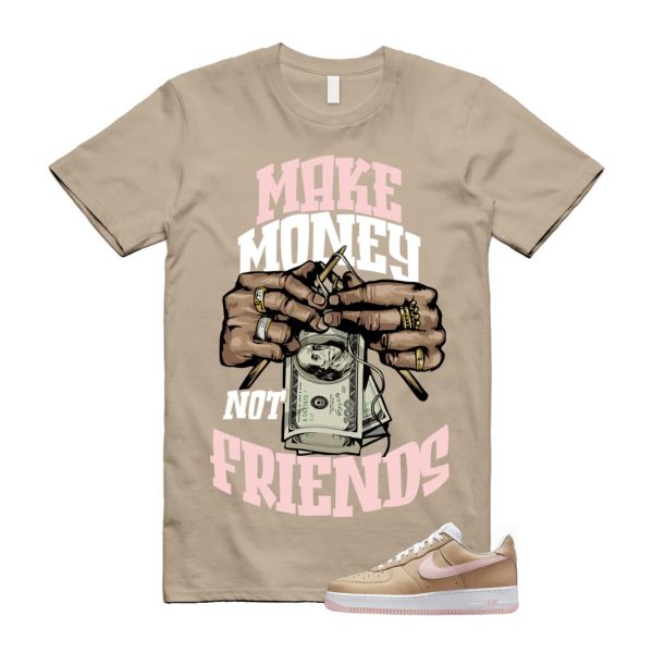 Air Force 1 Linen Atmosphere True White Tan Pink Low T Shirt Match MM Jezsport.com