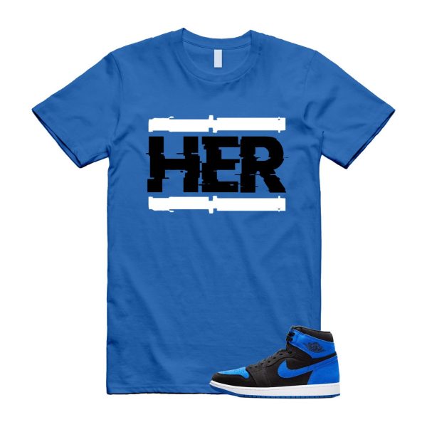 Royal Reimagined 1 Black Royal Blue White Retro High OG T Shirt Match HER ,DZ5485-042 Jezsport.com