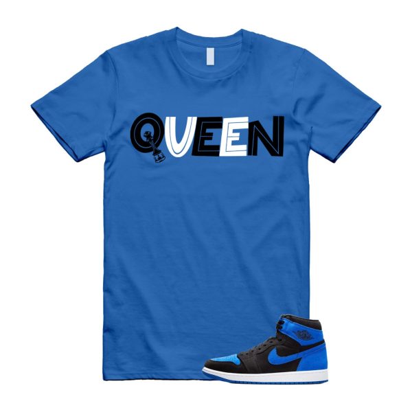 Royal Reimagined 1 Black Royal Blue White Retro High OG T Shirt Match QUEEN ,DZ5485-042 Jezsport.com