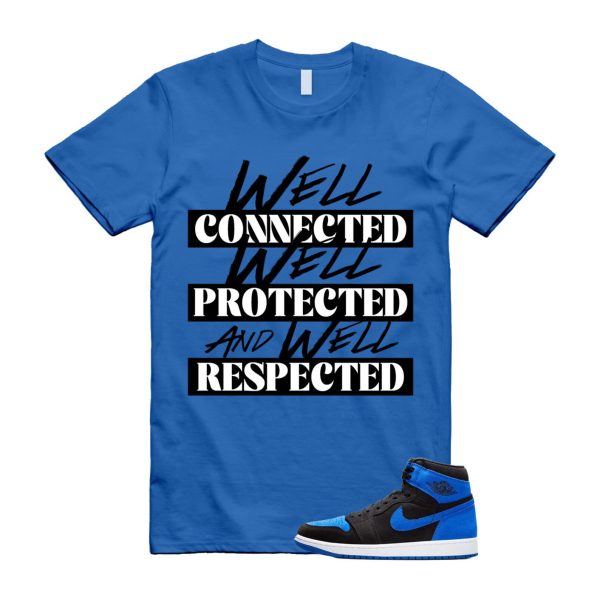 Royal Reimagined 1 Black Royal Blue White Retro High OG T Shirt Match WELL ,DZ5485-042 Jezsport.com