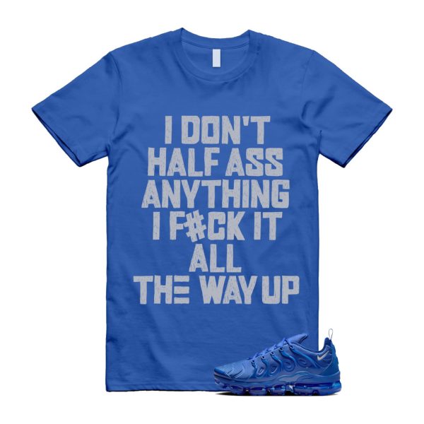 VaporMax Game Royal Blue Air Plus Silver Grey White T Shirt Match HALF ,HJ9148-480 Jezsport.com