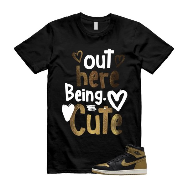 1 Black Metallic Gold Sail Retro High OG T Shirt Match C2 Jezsport.com