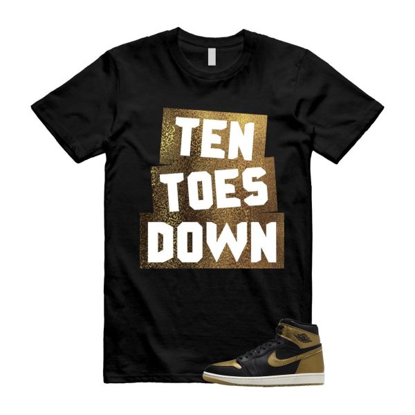 1 Black Metallic Gold Sail Retro High OG T Shirt Match TTD ,DZ5485-071 Jezsport.com