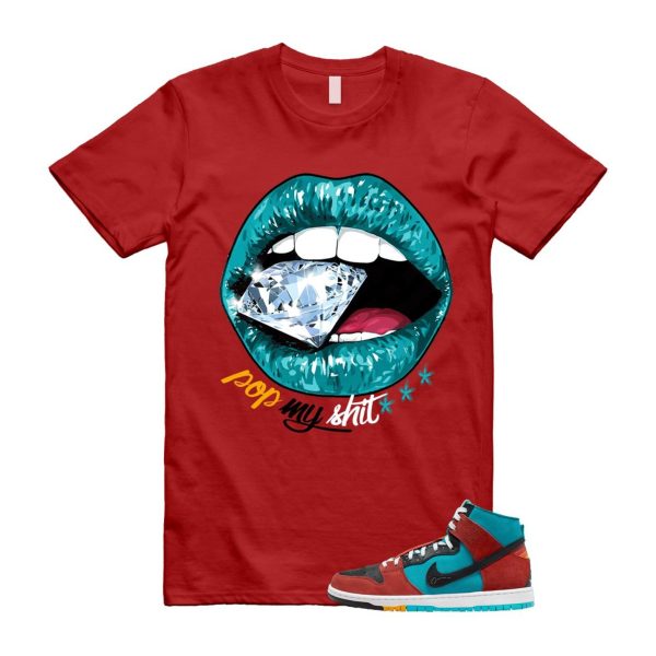 Di'orr Greenwood Navajo Arts Turquoise Blue Black Rugged Orange SB Dunk High T Shirt Match POP ,FQ1775-400 Jezsport.com