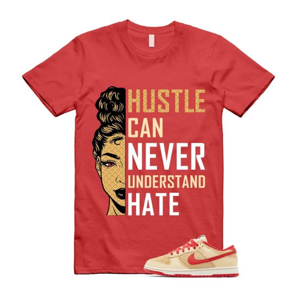 Dunk Strawberry Waffle Pale Vanilla University Red Sail Wheat Low Retro SE T Shirt Match HUSTLE ,HJ9100-294 Jezsport.com