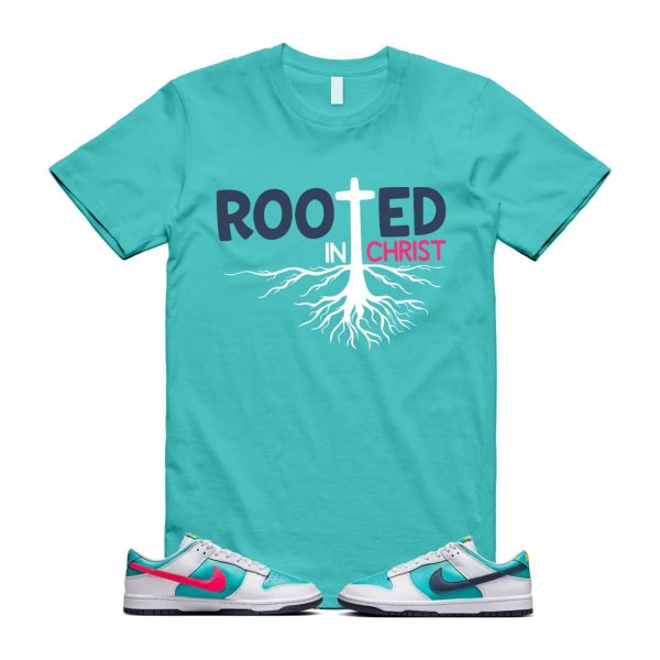 Dunk Dusty Cactus Thunder Blue White Racer Pink Laser Orange Low T Shirt Match ROOTED ,HF4794-345 Jezsport.com