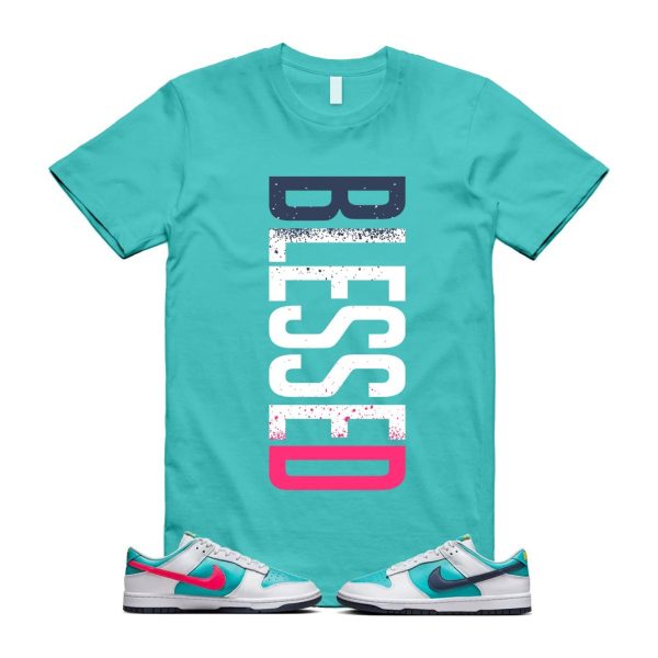 Dunk Dusty Cactus Thunder Blue White Racer Pink Laser Orange Low T Shirt Match VERTBLS ,HF4794-345 Jezsport.com