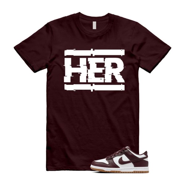 Dunk Burgundy Crush Gum Light Brown White Low T Shirt Match HER Jezsport.com