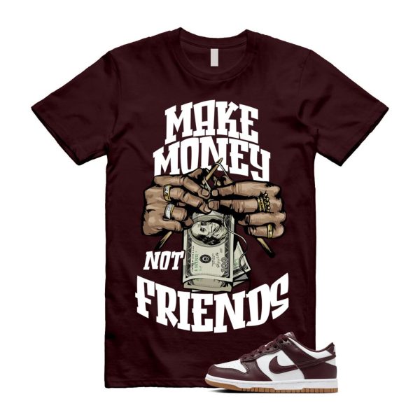 Dunk Burgundy Crush Gum Light Brown White Low T Shirt Match MM ,HJ9282-100 Jezsport.com