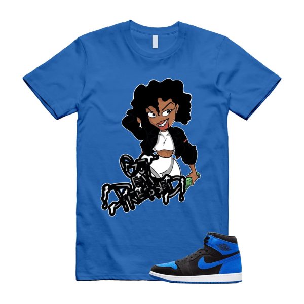 Royal Reimagined 1 Black Royal Blue White Retro High OG T Shirt Match PRESSED ,DZ5485-042 Jezsport.com