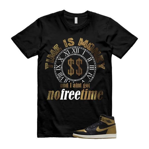 1 Black Metallic Gold Sail Retro High OG T Shirt Match FREE TIME ,DZ5485-071 Jezsport.com