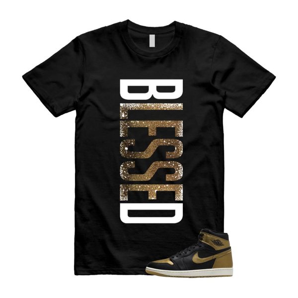 1 Black Metallic Gold Sail Retro High OG T Shirt Match VERTBLS ,DZ5485-071 Jezsport.com